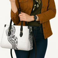 Hawaiian Kakau Tribal Sea Animals Tattoos Leather Bag White Color