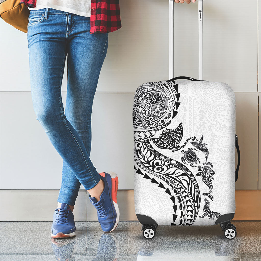 Hawaiian Kakau Tribal Sea Animals Tattoos Luggage Cover White Color LT03 - Polynesian Pride