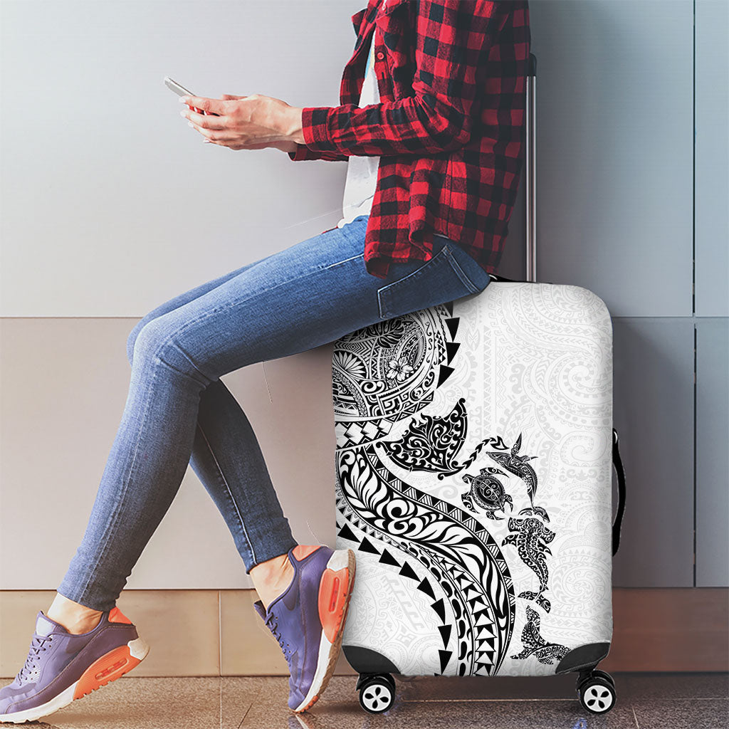 Hawaiian Kakau Tribal Sea Animals Tattoos Luggage Cover White Color LT03 - Polynesian Pride