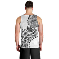 Hawaiian Kakau Tribal Sea Animals Tattoos Men Tank Top White Color LT03 - Polynesian Pride