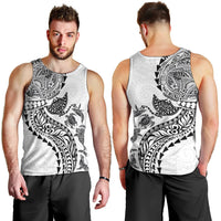 Hawaiian Kakau Tribal Sea Animals Tattoos Men Tank Top White Color LT03 - Polynesian Pride