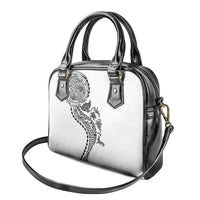 Hawaiian Kakau Tribal Sea Animals Tattoos Shoulder Handbag White Color