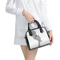Hawaiian Kakau Tribal Sea Animals Tattoos Shoulder Handbag White Color