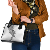 Hawaiian Kakau Tribal Sea Animals Tattoos Shoulder Handbag White Color