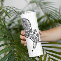 Hawaiian Kakau Tribal Sea Animals Tattoos Skinny Tumbler White Color