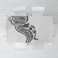 Hawaiian Kakau Tribal Sea Animals Tattoos Tablecloth White Color LT03 White - Polynesian Pride