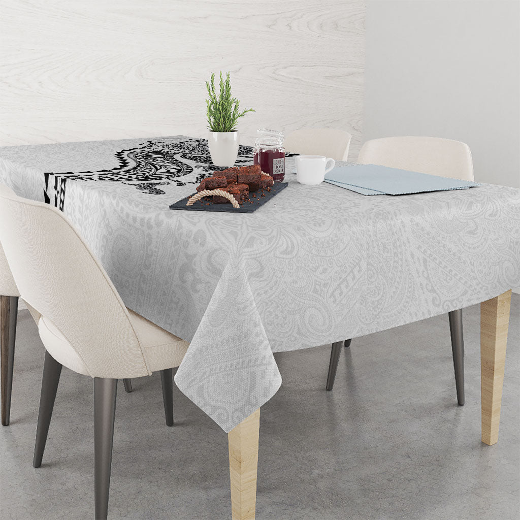 Hawaiian Kakau Tribal Sea Animals Tattoos Tablecloth White Color LT03 - Polynesian Pride