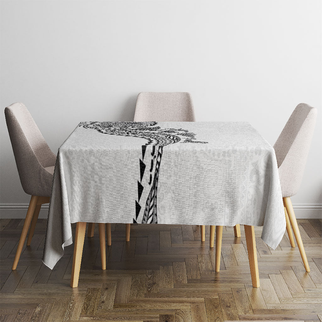 Hawaiian Kakau Tribal Sea Animals Tattoos Tablecloth White Color LT03 - Polynesian Pride