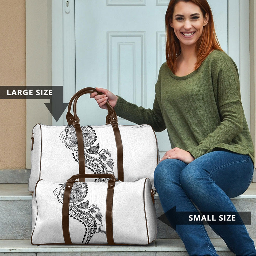 Hawaiian Kakau Tribal Sea Animals Tattoos Travel Bag White Color LT03 - Polynesian Pride