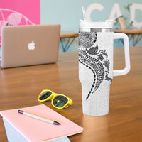 Hawaiian Kakau Tribal Sea Animals Tattoos Tumbler With Handle White Color LT03 - Polynesian Pride