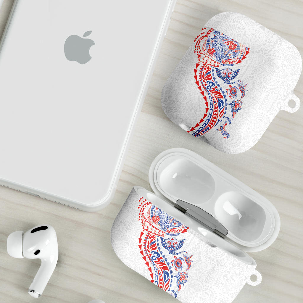 Hawaiian Kakau Tribal Sea Animals Tattoos AirPods Case Hawaii Flag Color Inspired