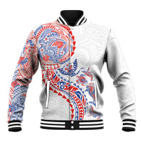 Hawaiian Kakau Tribal Sea Animals Tattoos Baseball Jacket Hawaii Flag Color Inspired LT03 Unisex Multicolor - Polynesian Pride