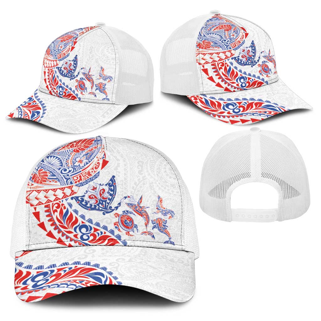 Hawaiian Kakau Tribal Sea Animals Tattoos Baseball Net Cap Hawaii Flag Color Inspired LT03 - Polynesian Pride