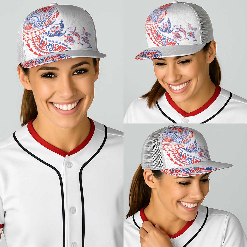 Hawaiian Kakau Tribal Sea Animals Tattoos Baseball Net Cap Hawaii Flag Color Inspired LT03 - Polynesian Pride