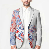Hawaiian Kakau Tribal Sea Animals Tattoos Blazer Hawaii Flag Color Inspired LT03 - Polynesian Pride