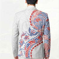 Hawaiian Kakau Tribal Sea Animals Tattoos Blazer Hawaii Flag Color Inspired LT03 - Polynesian Pride