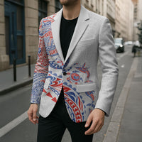 Hawaiian Kakau Tribal Sea Animals Tattoos Blazer Hawaii Flag Color Inspired LT03 - Polynesian Pride