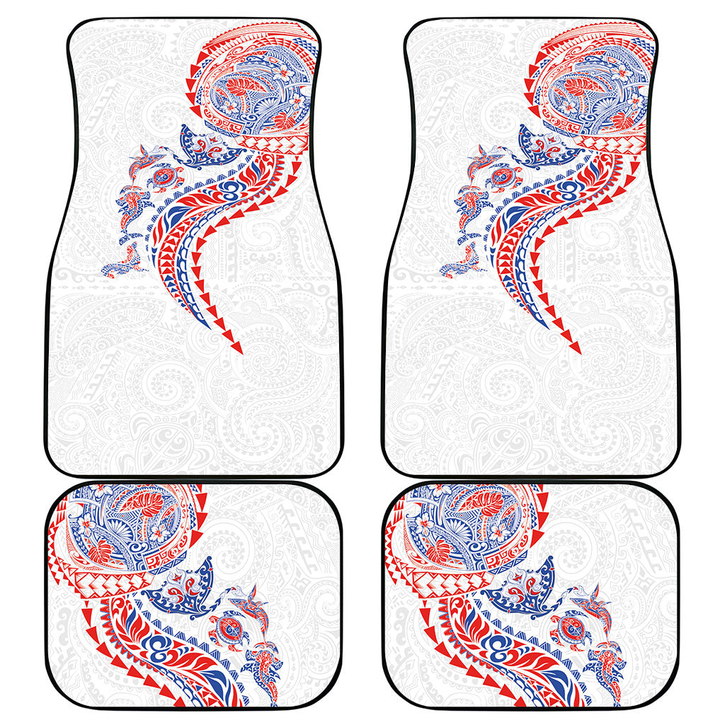 Hawaiian Kakau Tribal Sea Animals Tattoos Car Mats Hawaii Flag Color Inspired