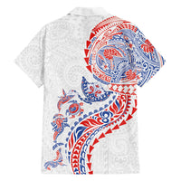 Hawaiian Kakau Tribal Sea Animals Tattoos Family Matching Off Shoulder Maxi Dress and Hawaiian Shirt Hawaii Flag Color Inspired LT03 - Polynesian Pride
