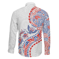 Hawaiian Kakau Tribal Sea Animals Tattoos Family Matching Off Shoulder Maxi Dress and Hawaiian Shirt Hawaii Flag Color Inspired LT03 - Polynesian Pride