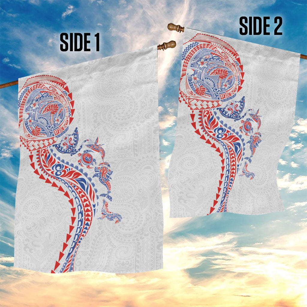 Hawaiian Kakau Tribal Sea Animals Tattoos Garden Flag Hawaii Flag Color Inspired