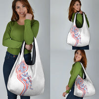 Hawaiian Kakau Tribal Sea Animals Tattoos Grocery Bag Hawaii Flag Color Inspired