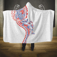 Hawaiian Kakau Tribal Sea Animals Tattoos Hooded Blanket Hawaii Flag Color Inspired