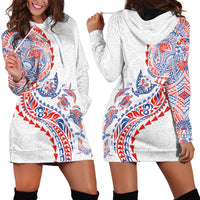 Hawaiian Kakau Tribal Sea Animals Tattoos Hoodie Dress Hawaii Flag Color Inspired