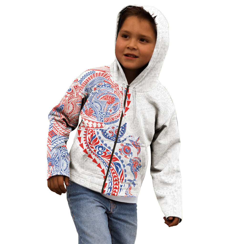 Hawaiian Kakau Tribal Sea Animals Tattoos Kid Hoodie Hawaii Flag Color Inspired