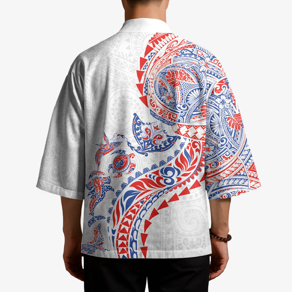Hawaiian Kakau Tribal Sea Animals Tattoos Kimono Hawaii Flag Color Inspired