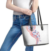 Hawaiian Kakau Tribal Sea Animals Tattoos Leather Tote Bag Hawaii Flag Color Inspired