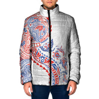 Hawaiian Kakau Tribal Sea Animals Tattoos Padded Jacket Hawaii Flag Color Inspired