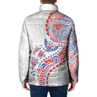 Hawaiian Kakau Tribal Sea Animals Tattoos Padded Jacket Hawaii Flag Color Inspired