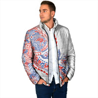 Hawaiian Kakau Tribal Sea Animals Tattoos Padded Jacket Hawaii Flag Color Inspired