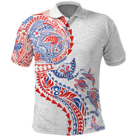 Hawaiian Kakau Tribal Sea Animals Tattoos Polo Shirt Hawaii Flag Color Inspired