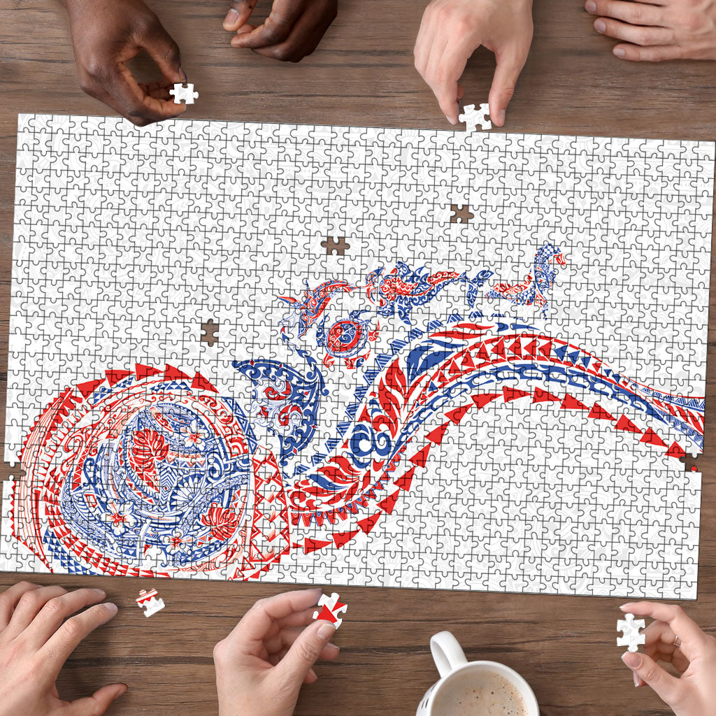 Hawaiian Kakau Tribal Sea Animals Tattoos Puzzle Hawaii Flag Color Inspired