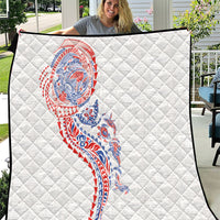 Hawaiian Kakau Tribal Sea Animals Tattoos Quilt Hawaii Flag Color Inspired