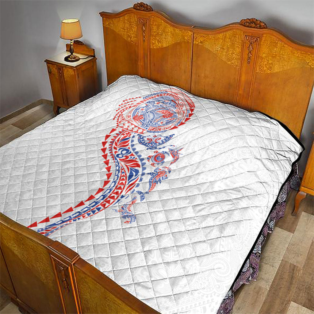 Hawaiian Kakau Tribal Sea Animals Tattoos Quilt Hawaii Flag Color Inspired
