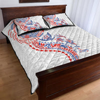 Hawaiian Kakau Tribal Sea Animals Tattoos Quilt Bed Set Hawaii Flag Color Inspired