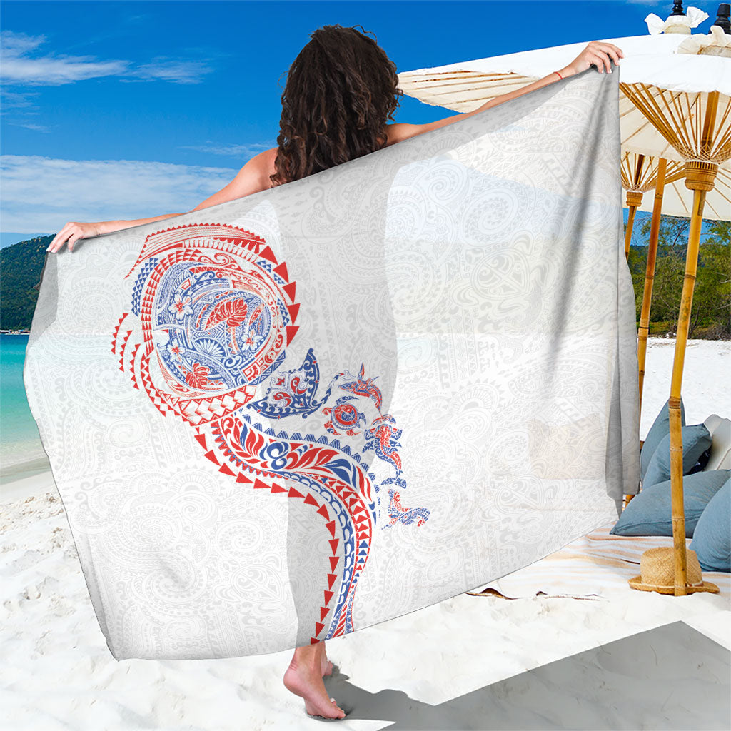 Hawaiian Kakau Tribal Sea Animals Tattoos Sarong Hawaii Flag Color Inspired