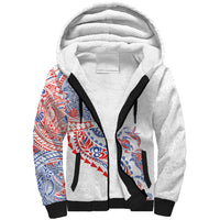 Hawaiian Kakau Tribal Sea Animals Tattoos Sherpa Hoodie Hawaii Flag Color Inspired