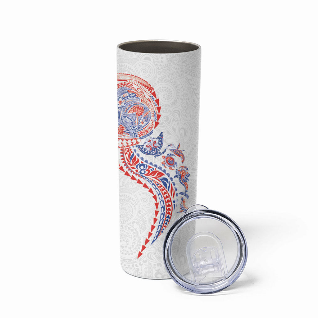 Hawaiian Kakau Tribal Sea Animals Tattoos Skinny Tumbler Hawaii Flag Color Inspired