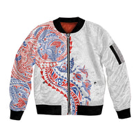 Hawaiian Kakau Tribal Sea Animals Tattoos Sleeve Zip Bomber Jacket Hawaii Flag Color Inspired