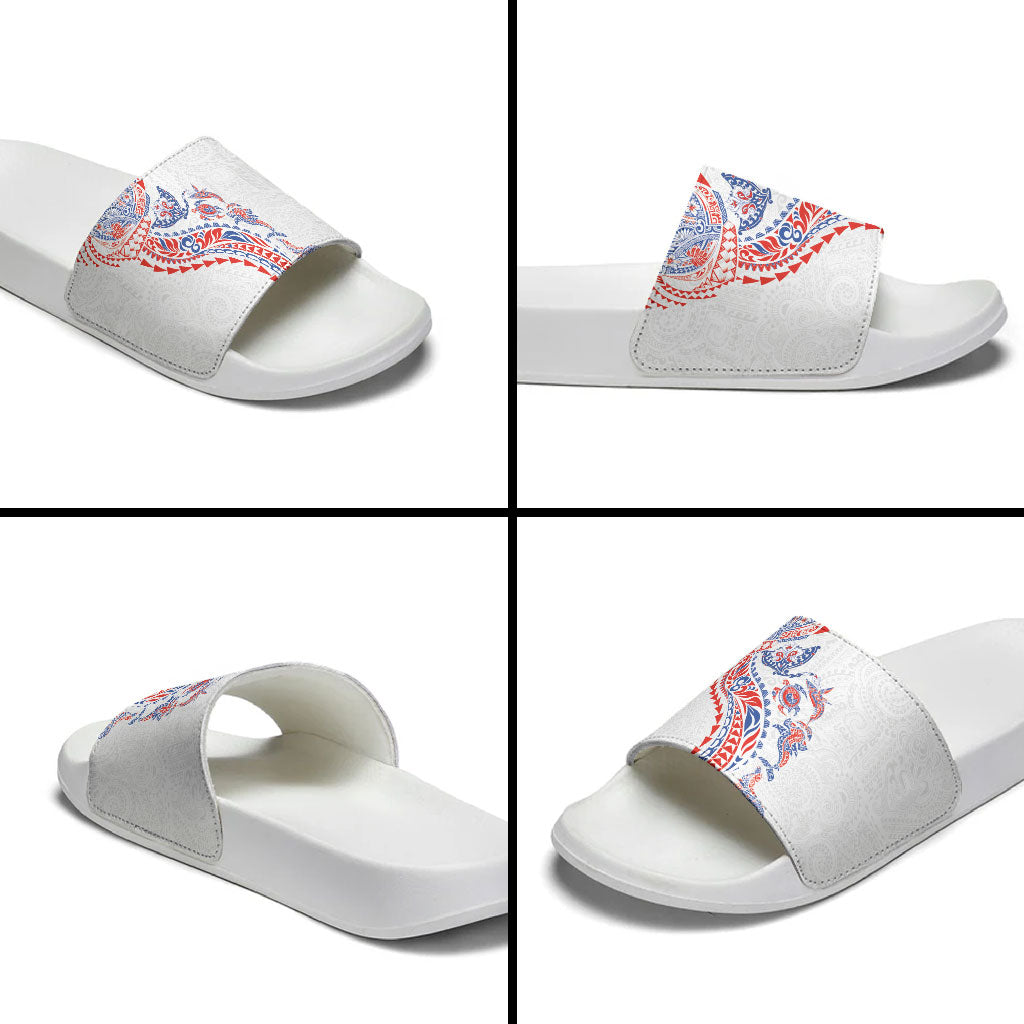 Hawaiian Kakau Tribal Sea Animals Tattoos Slide Sandals Hawaii Flag Color Inspired