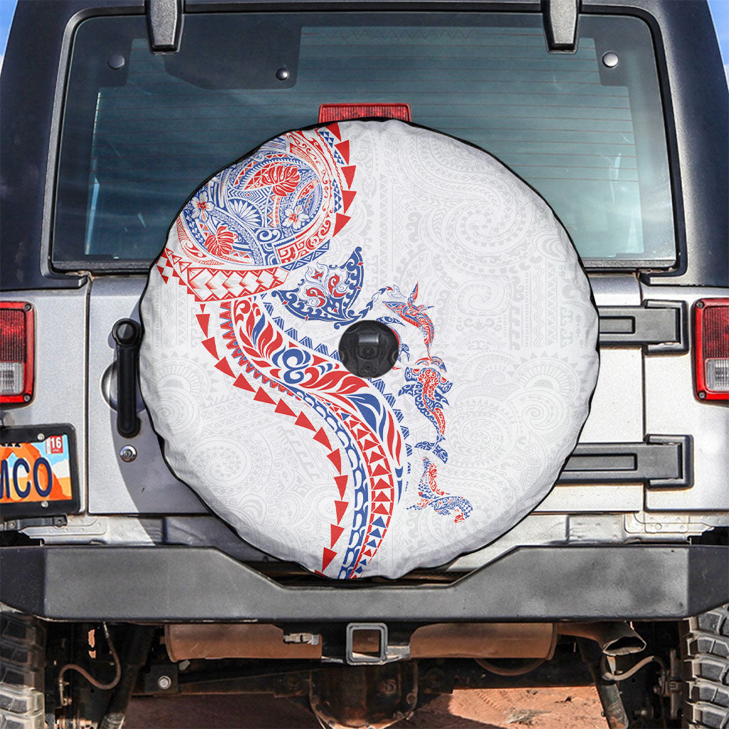 Hawaiian Kakau Tribal Sea Animals Tattoos Spare Tire Cover Hawaii Flag Color Inspired