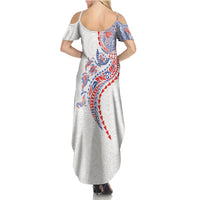 Hawaiian Kakau Tribal Sea Animals Tattoos Summer Maxi Dress Hawaii Flag Color Inspired