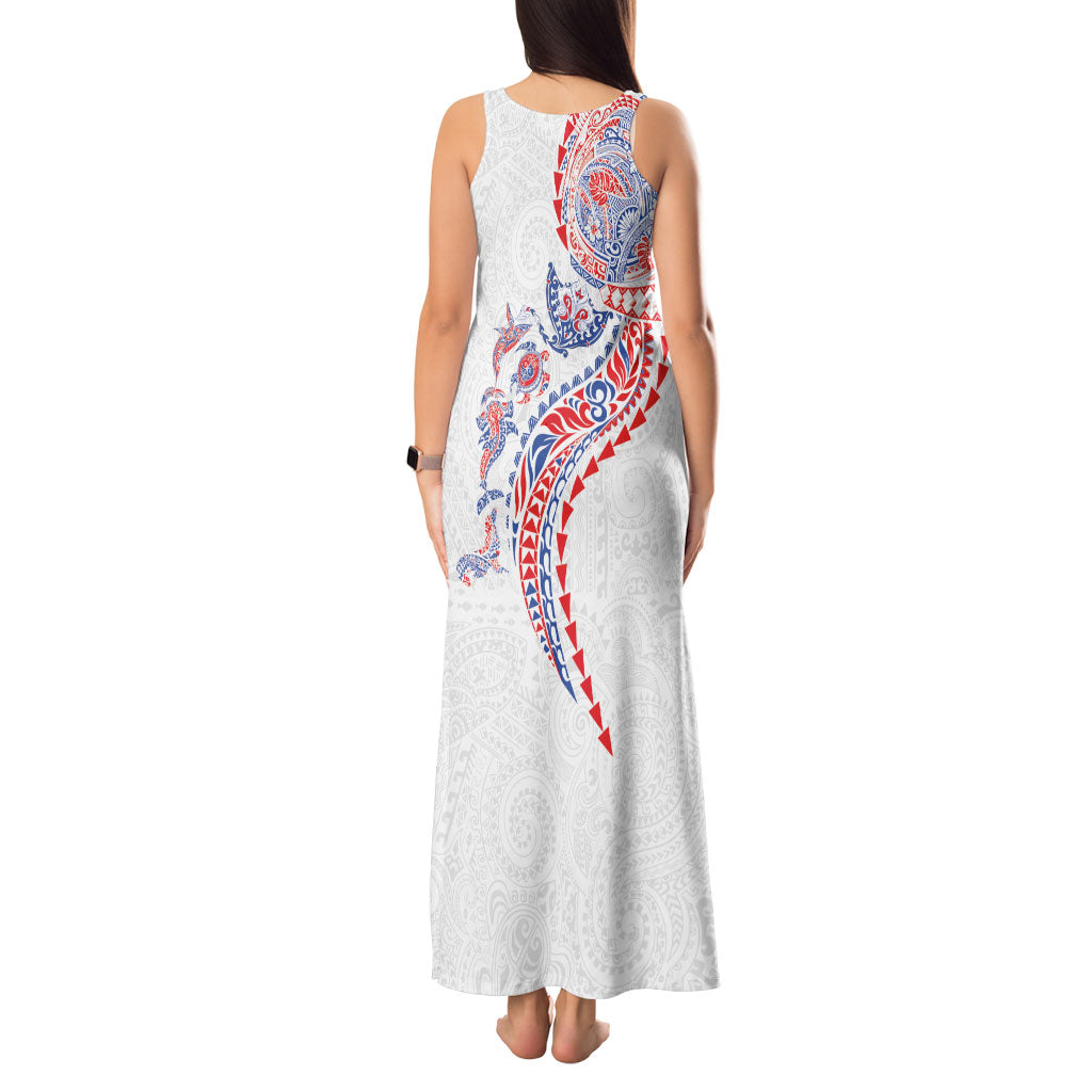 Hawaiian Kakau Tribal Sea Animals Tattoos Tank Maxi Dress Hawaii Flag Color Inspired