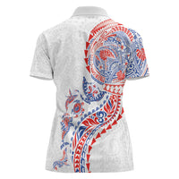 Hawaiian Kakau Tribal Sea Animals Tattoos Women Polo Shirt Hawaii Flag Color Inspired