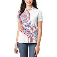 Hawaiian Kakau Tribal Sea Animals Tattoos Women Polo Shirt Hawaii Flag Color Inspired