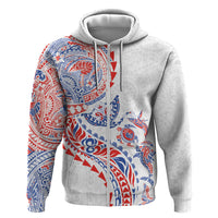 Hawaiian Kakau Tribal Sea Animals Tattoos Zip Hoodie Hawaii Flag Color Inspired